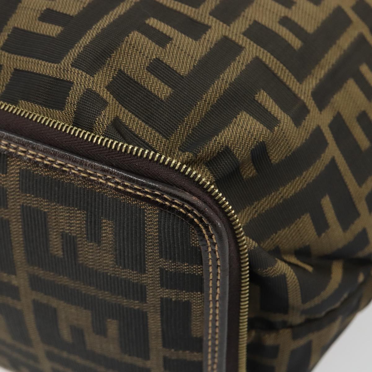 FENDI Zucca Canvas Tote Bag Black Brown gold Auth yk20496A