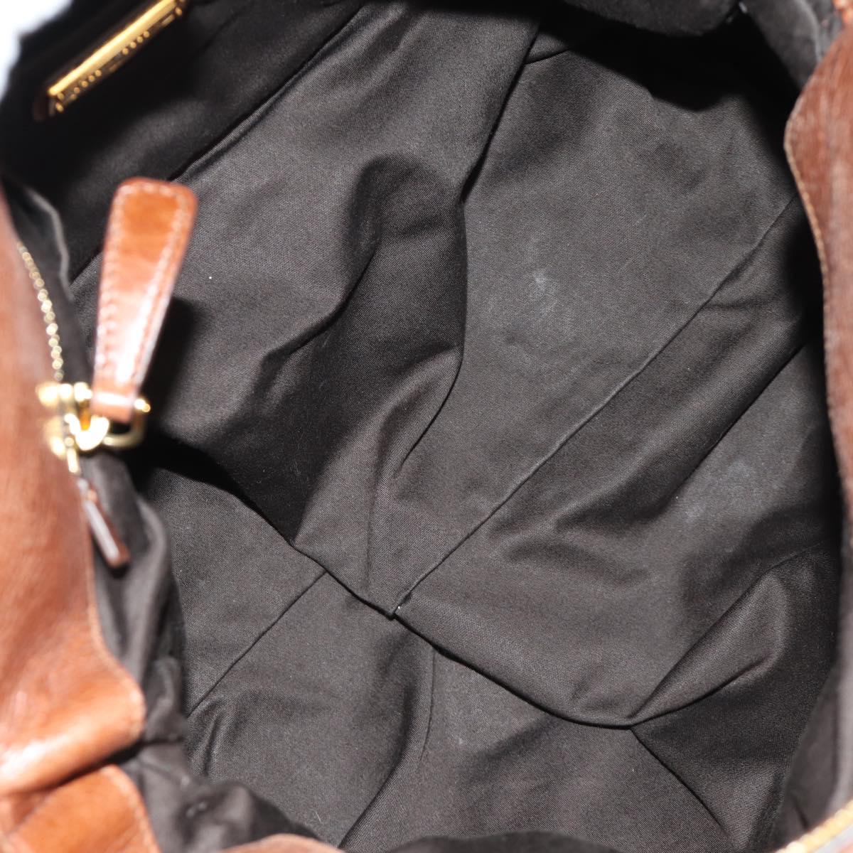 Miu Miu Hand Bag Leather 2way Brown Gold Auth yk20499SAM