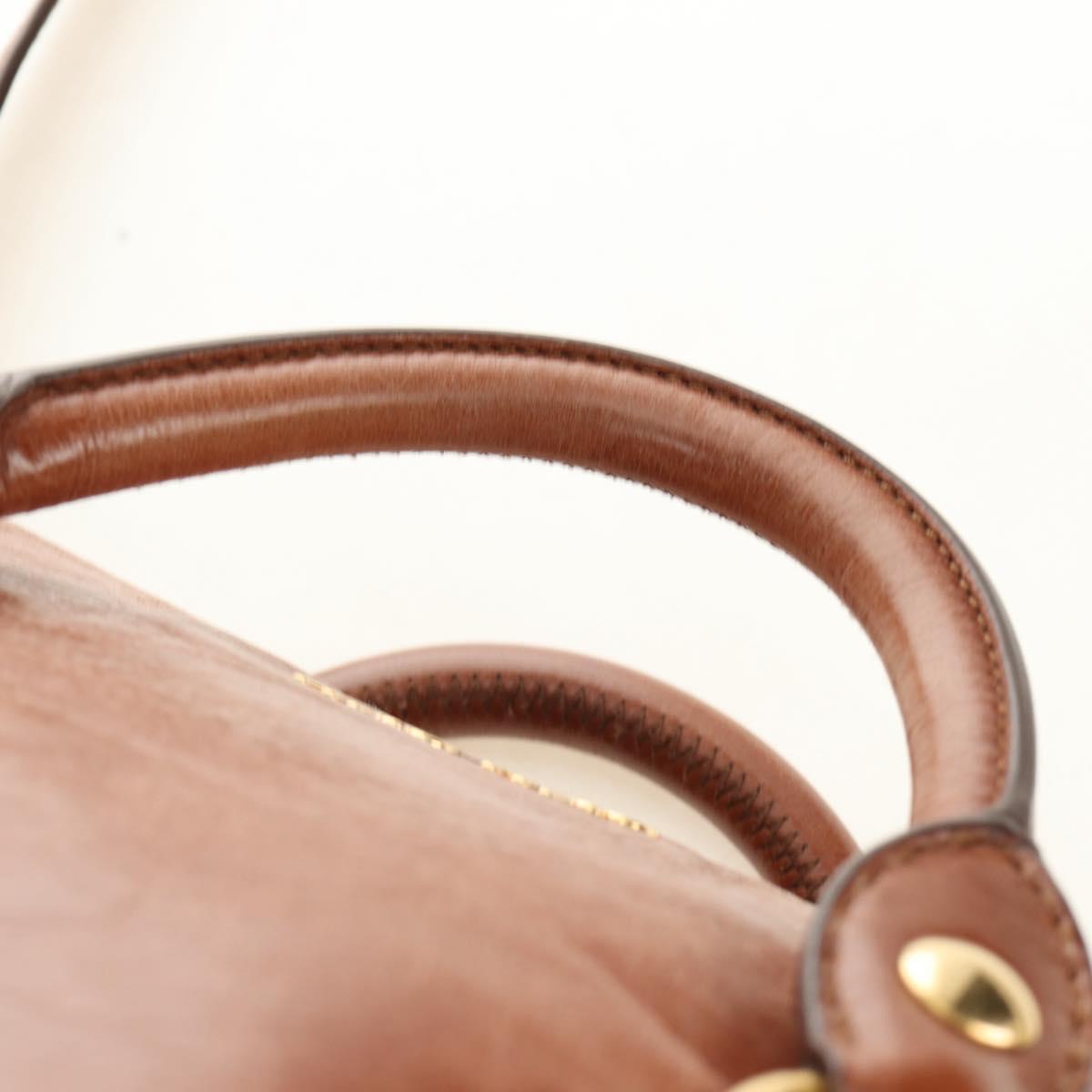 Miu Miu Hand Bag Leather 2way Brown Gold Auth yk20499SAM