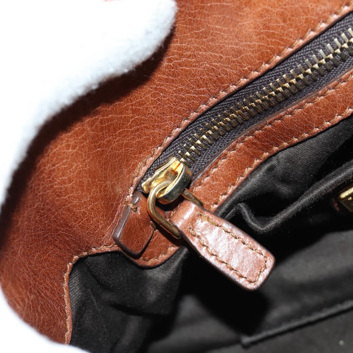 Miu Miu Hand Bag Leather 2way Brown Gold Auth yk20500SAM