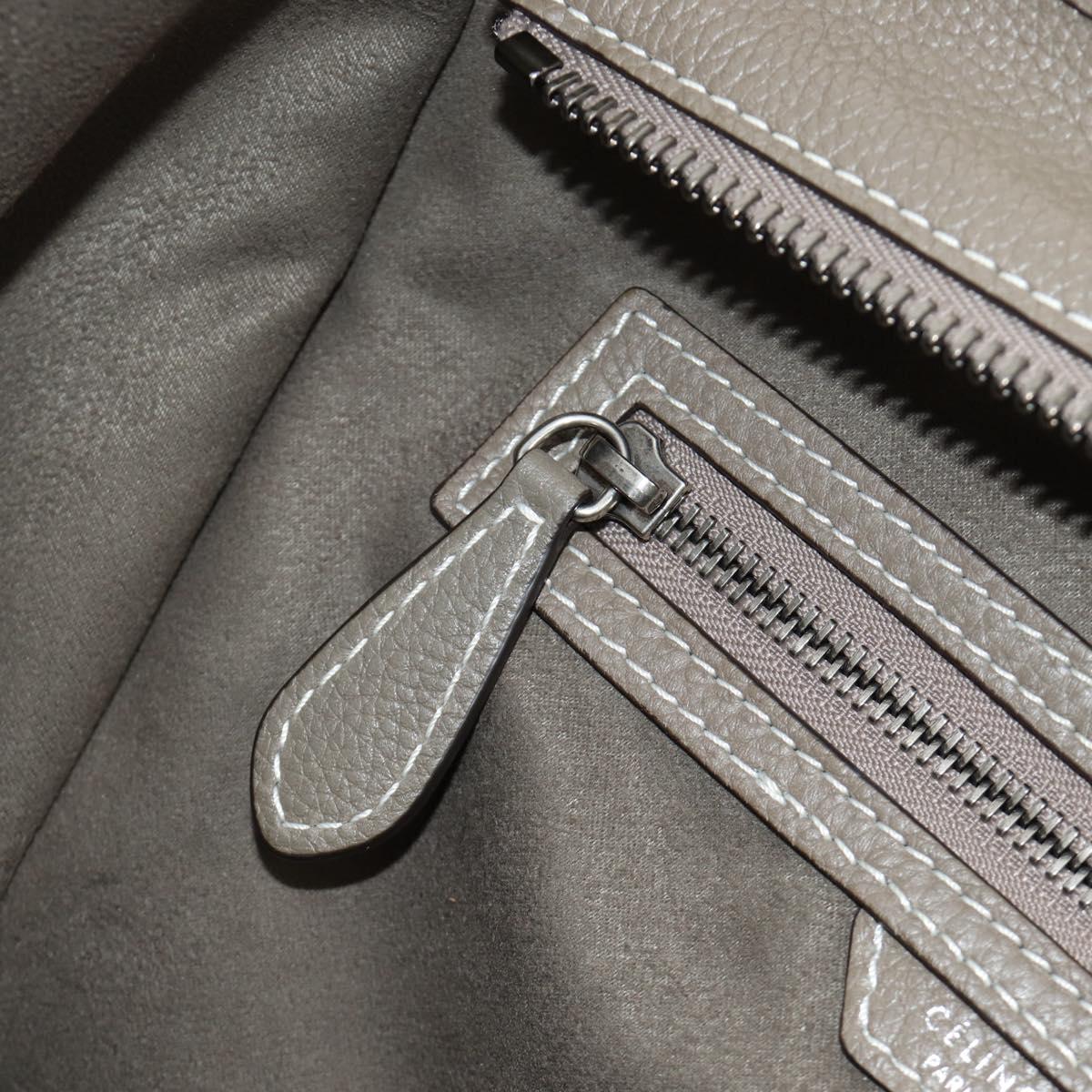 CELINE Luggage Mini Shopper Hand Bag Leather Gray Silver Auth yk20501SAM