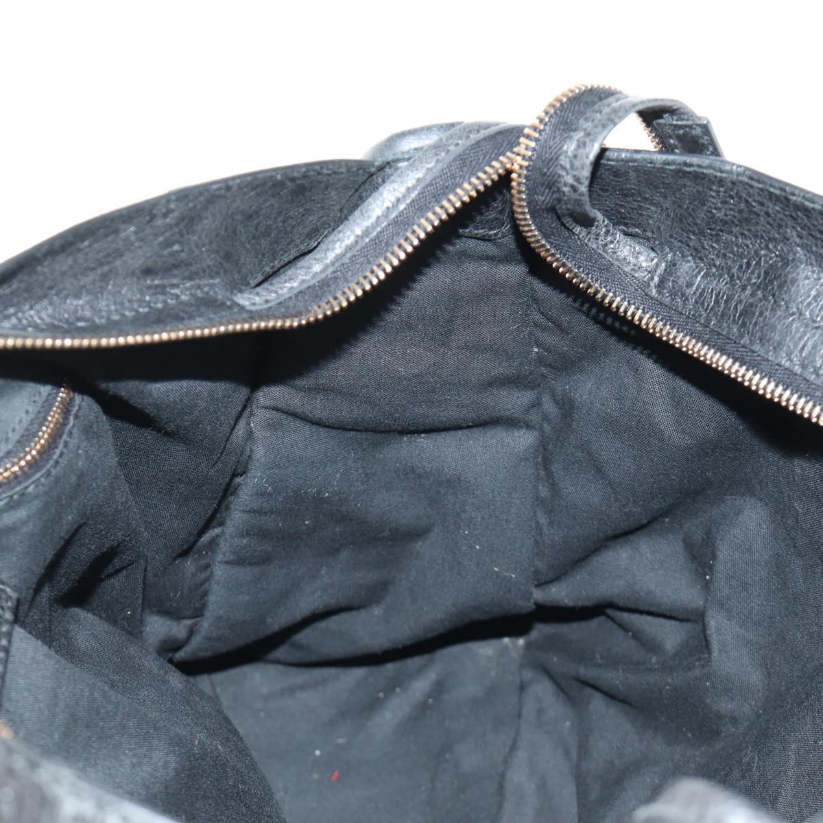 BALENCIAGA The Giant City Bag Leather 2way Black Gold 281770 Auth yk20502SAM