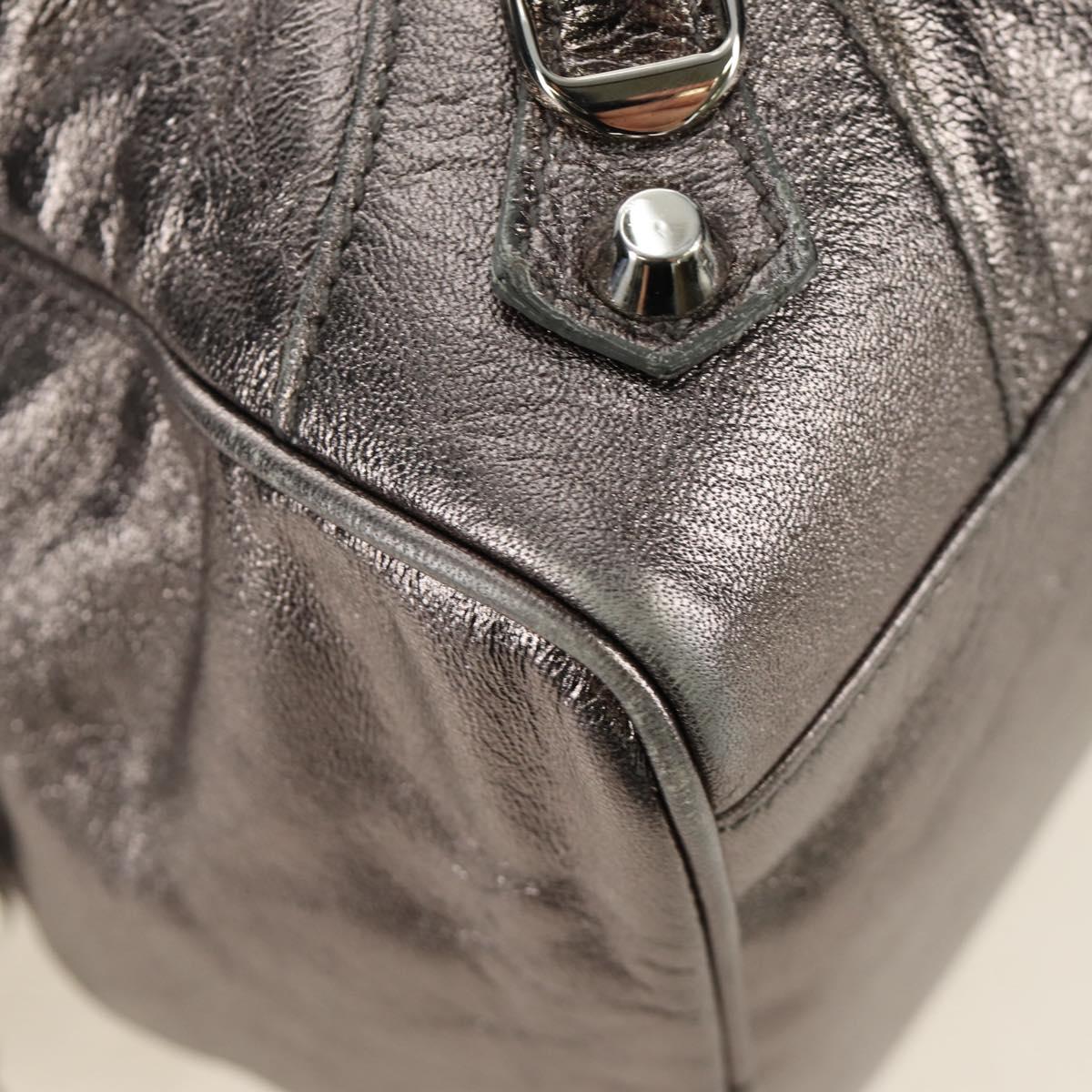 BALENCIAGA The Box Hand Bag Leather 2way Silver 145694 Auth yk20505SAM