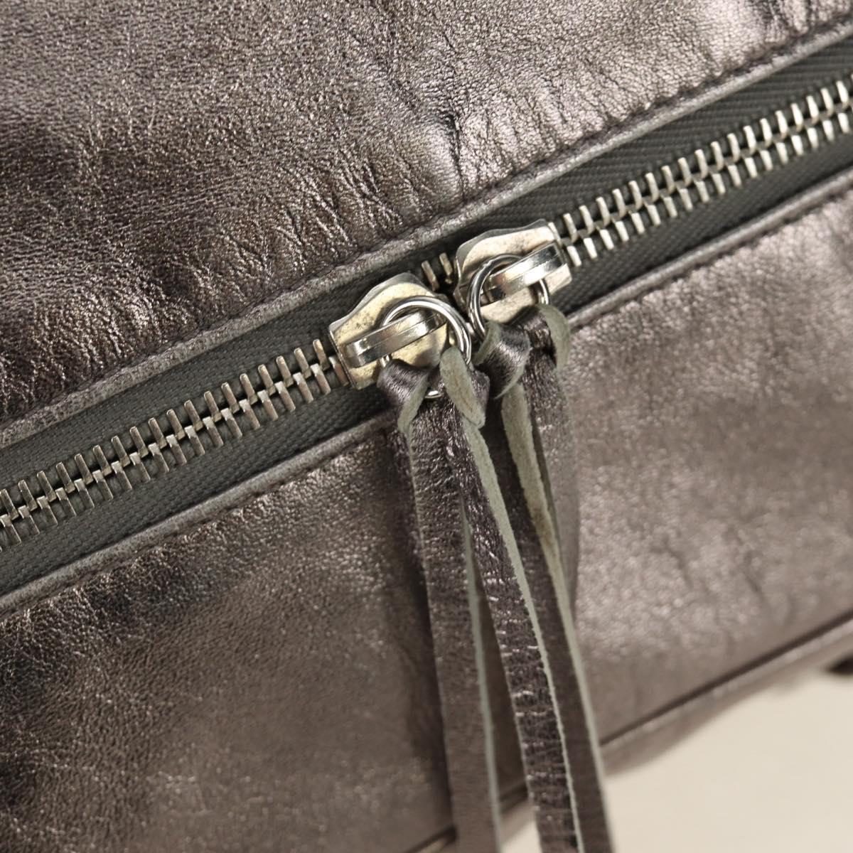 BALENCIAGA The Box Hand Bag Leather 2way Silver 145694 Auth yk20505SAM