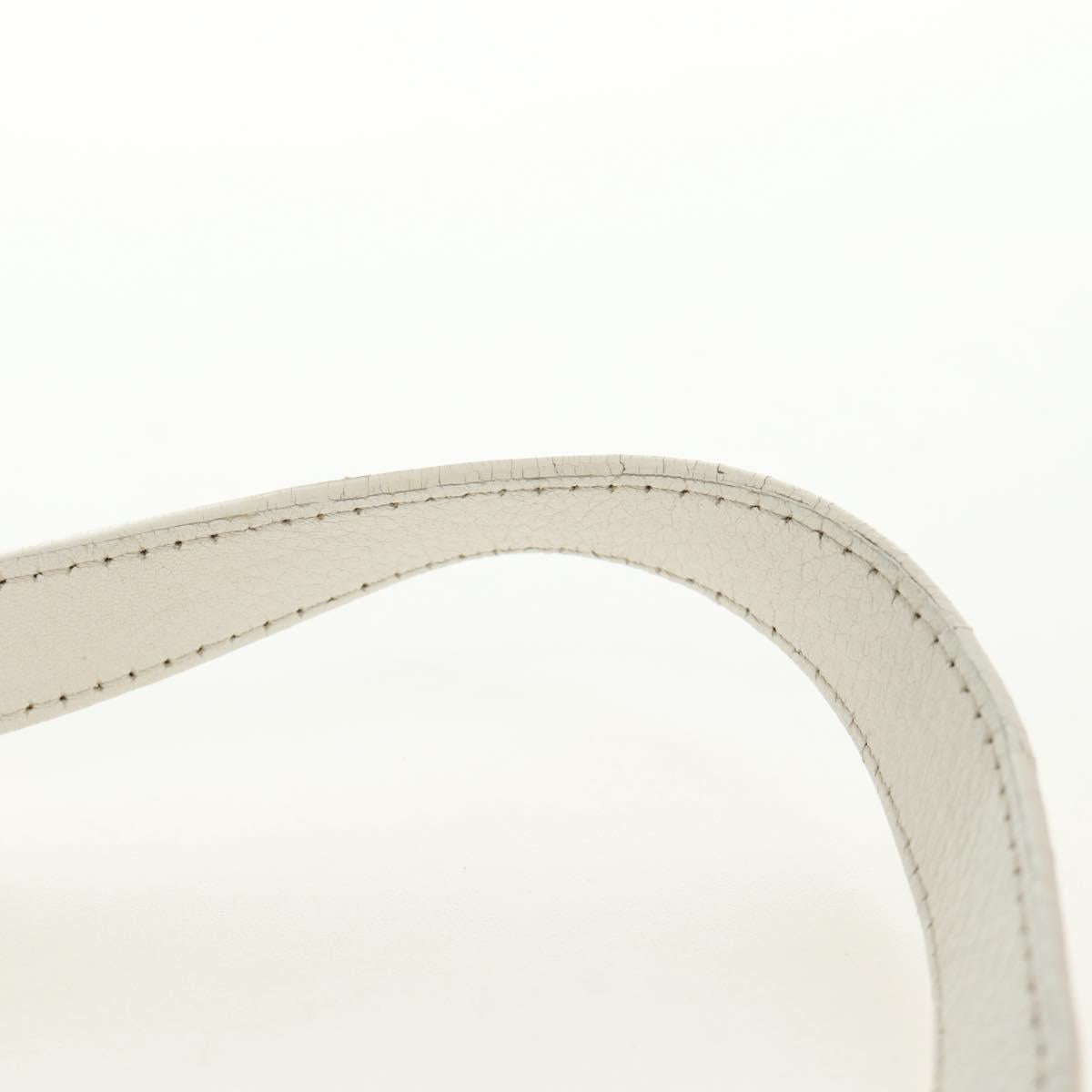 FENDI Mamma Baguette Shoulder Bag Leather White Silver Auth yk20508SAM