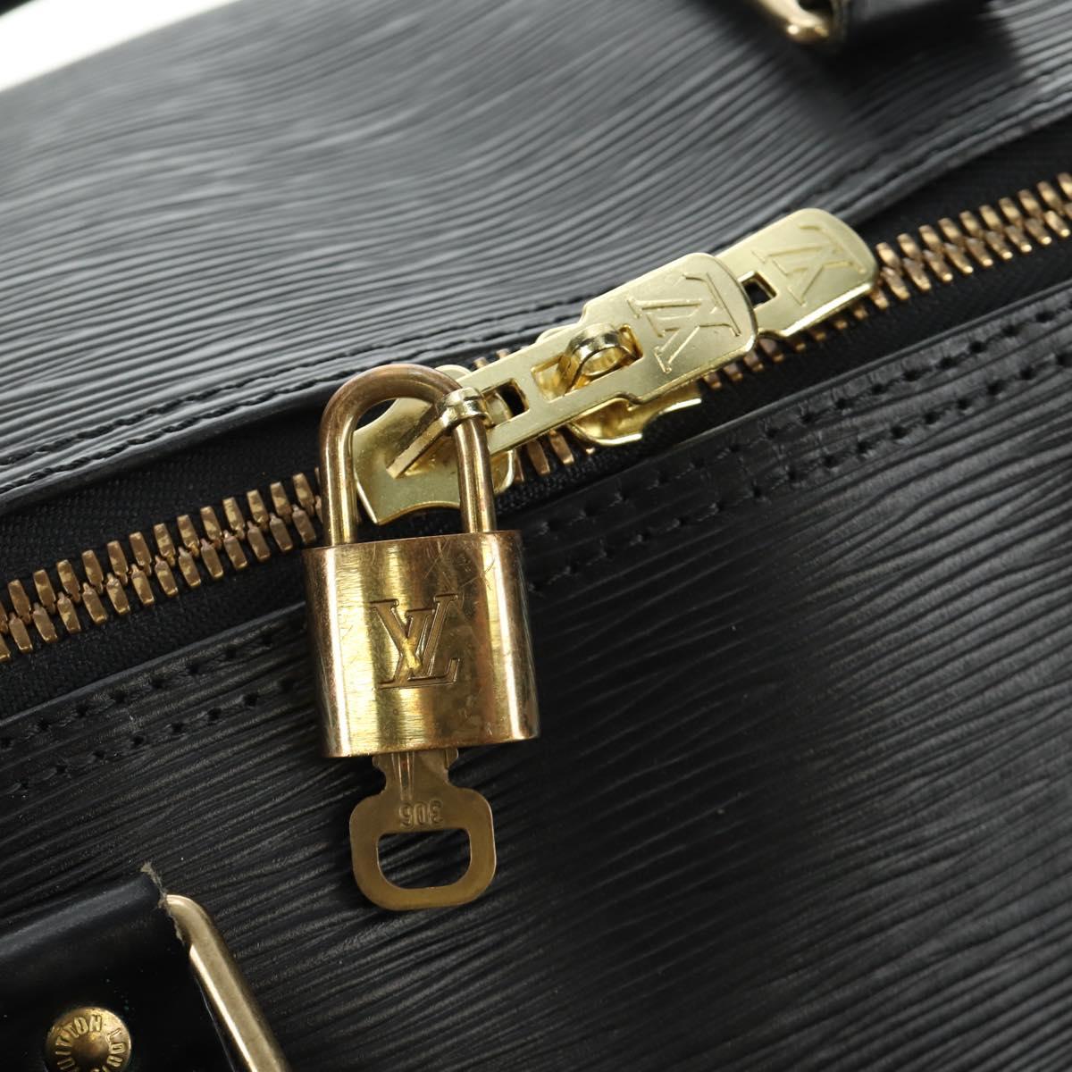 LOUIS VUITTON Epi Keepall 55 Boston Bag Noir Black M42952 LV Auth yk20511SAV