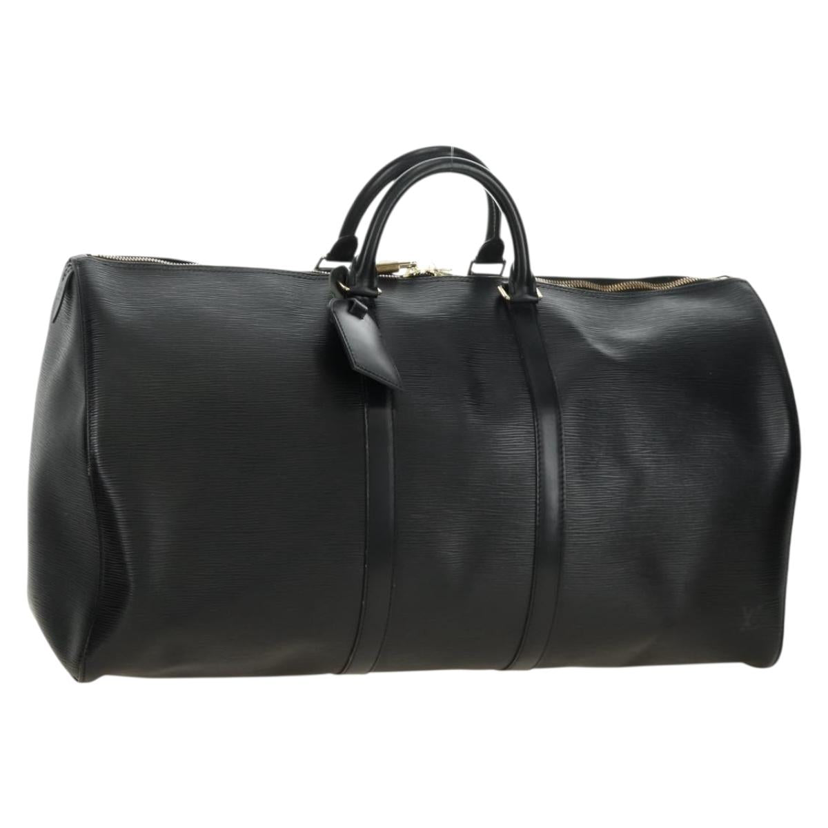 LOUIS VUITTON Epi Keepall 55 Boston Bag Noir Black M42952 LV Auth yk20511SAV