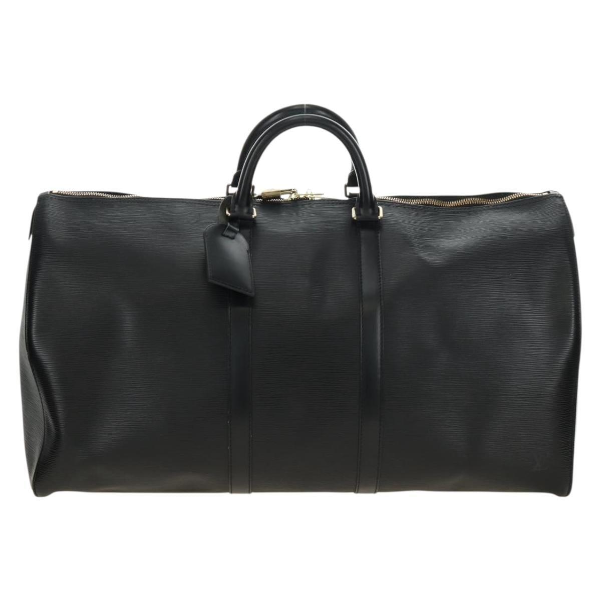 LOUIS VUITTON Epi Keepall 55 Boston Bag Noir Black M42952 LV Auth yk20511SAV