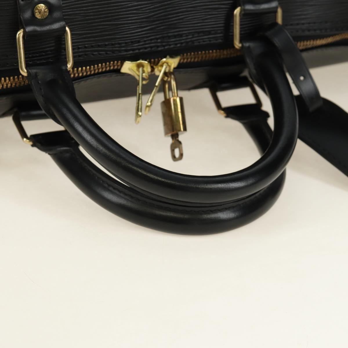 LOUIS VUITTON Epi Keepall 55 Boston Bag Noir Black M42952 LV Auth yk20511SAV