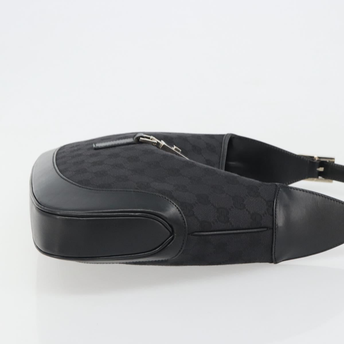 GUCCI GG Canvas Jackie Shoulder Bag Black Silver 001 3306 Auth yk20512SAV