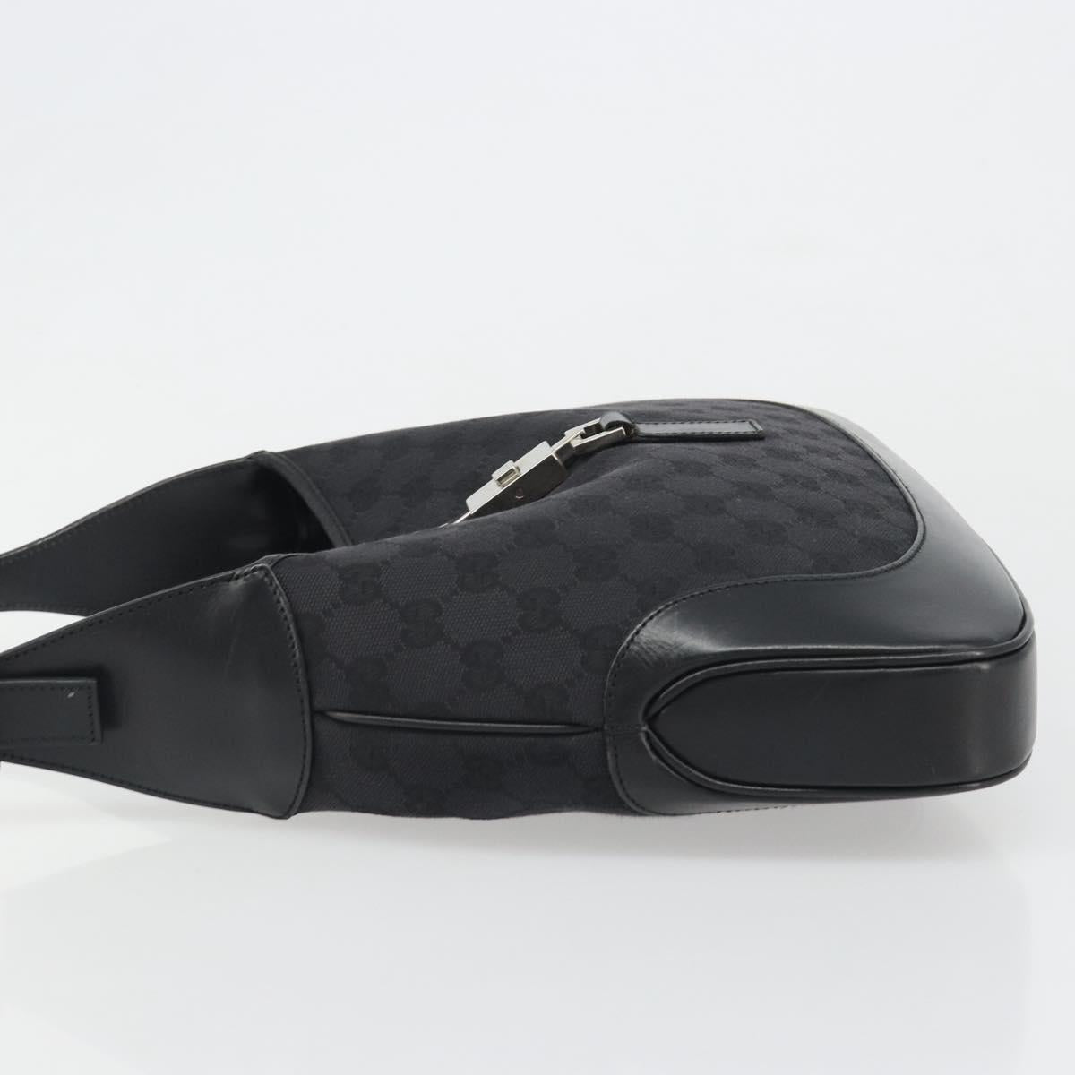 GUCCI GG Canvas Jackie Shoulder Bag Black Silver 001 3306 Auth yk20512SAV