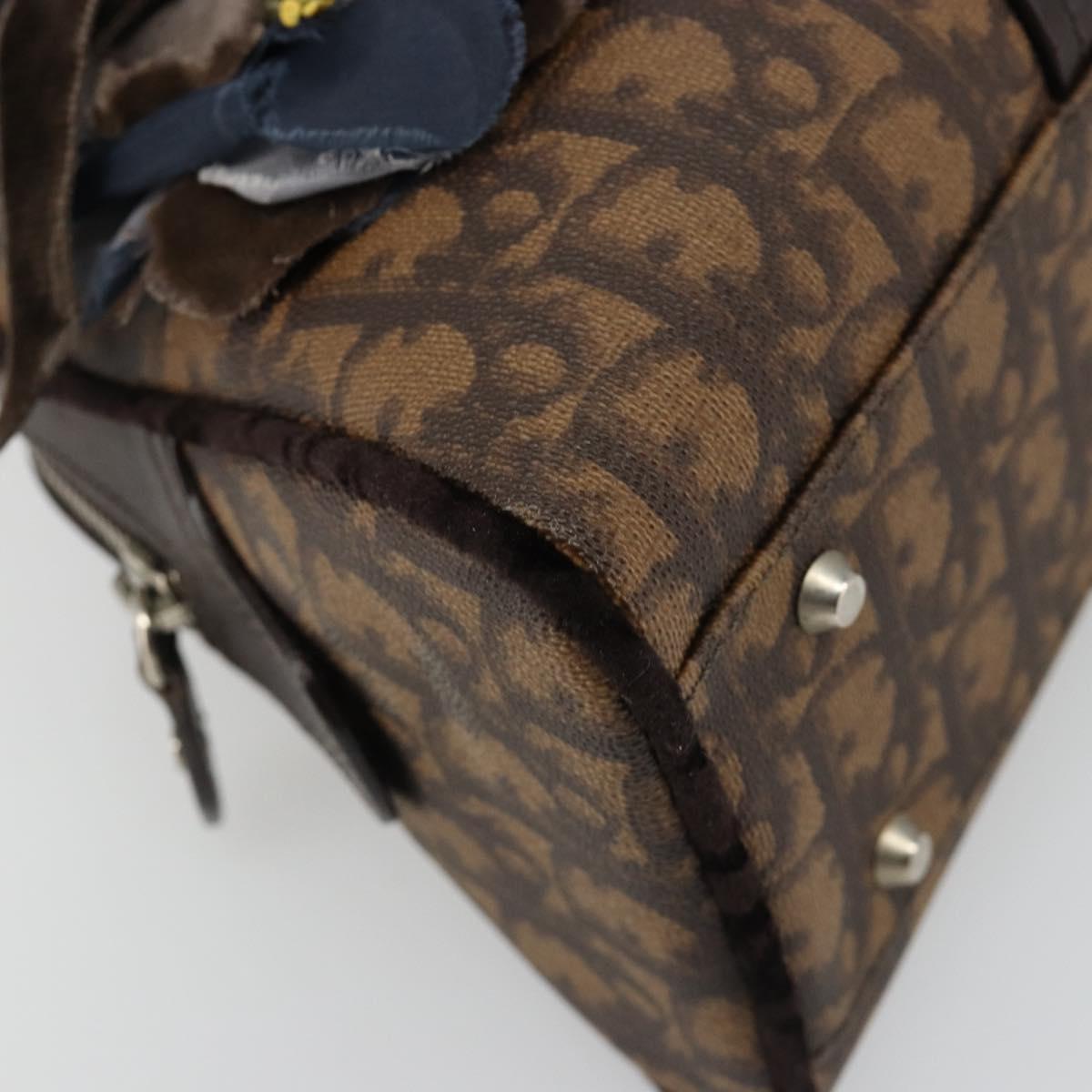 Christian Dior Trotter Canvas Romantic Chain Bag PVC Brown Auth yk20518SAV