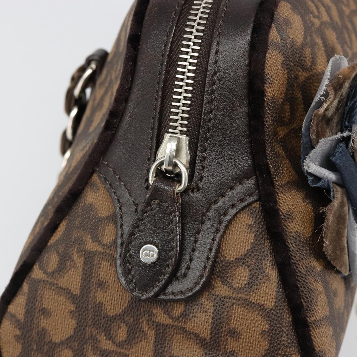 Christian Dior Trotter Canvas Romantic Chain Bag PVC Brown Auth yk20518SAV