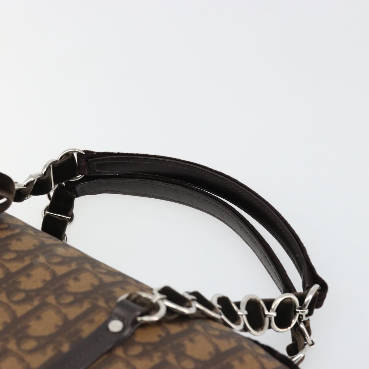 Christian Dior Trotter Canvas Romantic Chain Bag PVC Brown Auth yk20518SAV