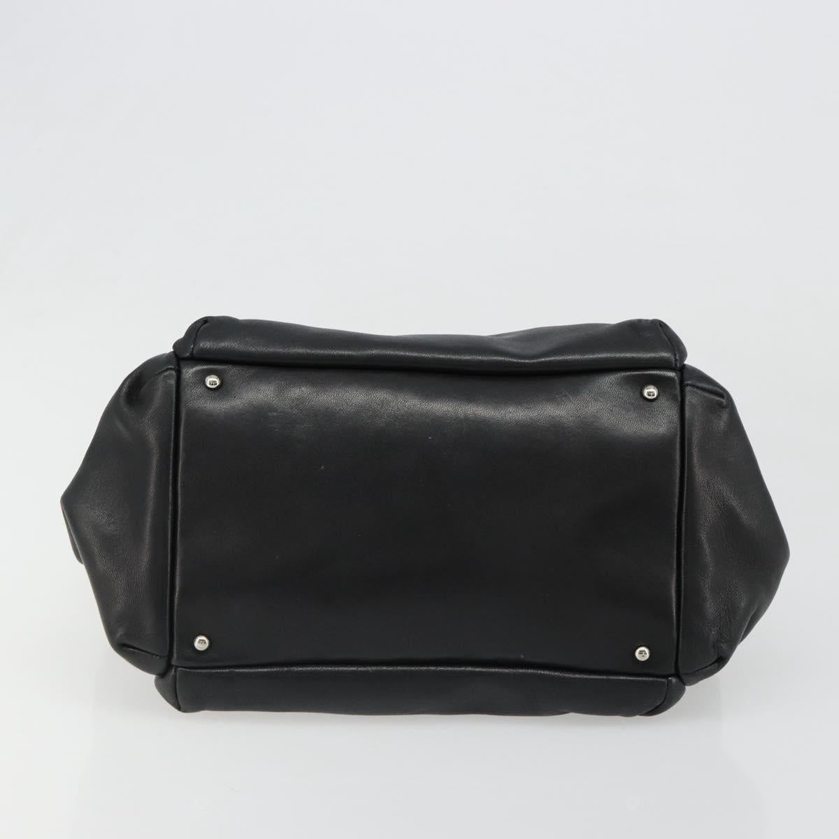 CHANEL Chain Shoulder Bag Lamb Skin Black Silver CC Auth yk20519V