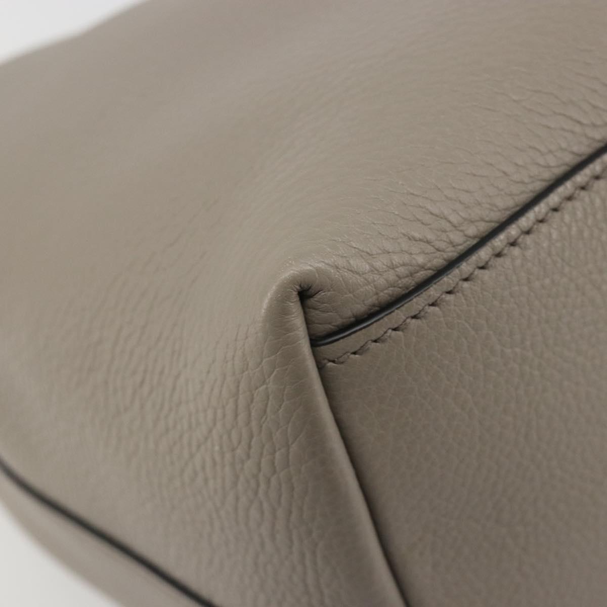 PRADA Shoulder Bag Leather Gray Gold 1BC051 Auth yk20522SAV