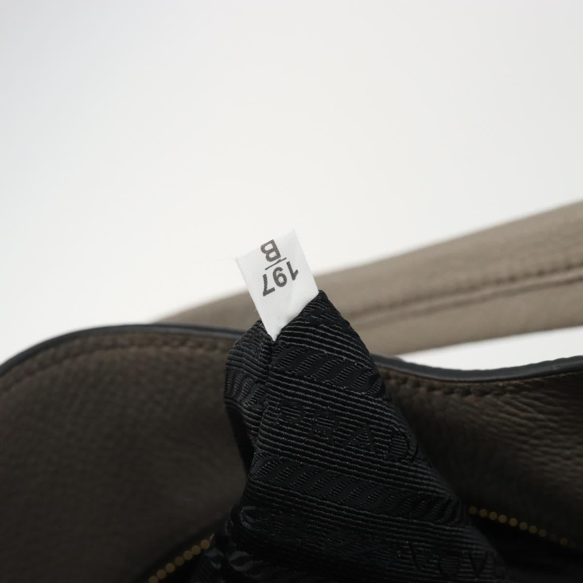 PRADA Shoulder Bag Leather Gray Gold 1BC051 Auth yk20522SAV