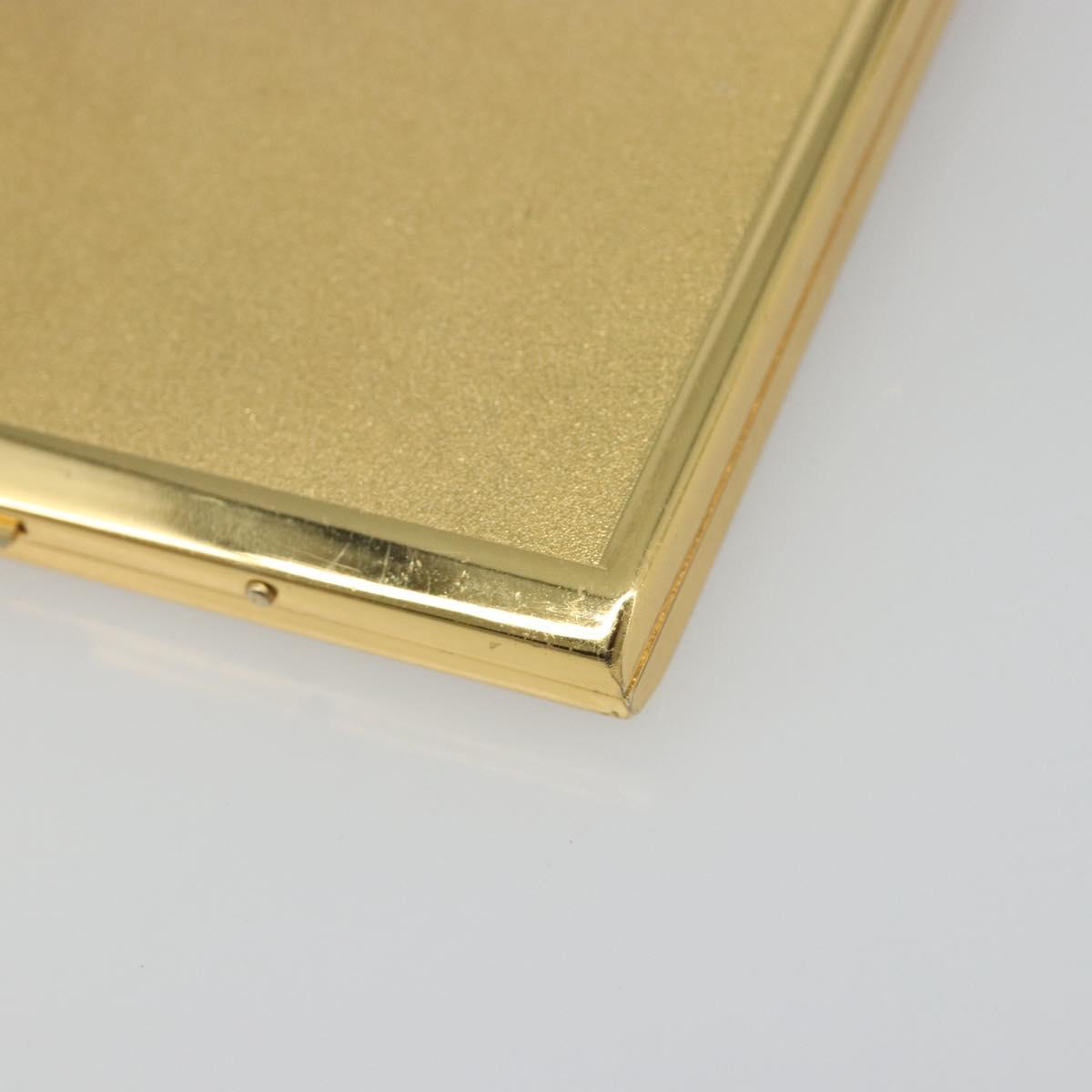SAINT LAURENT Cigarette Case metal Gold Tone Auth yk20525