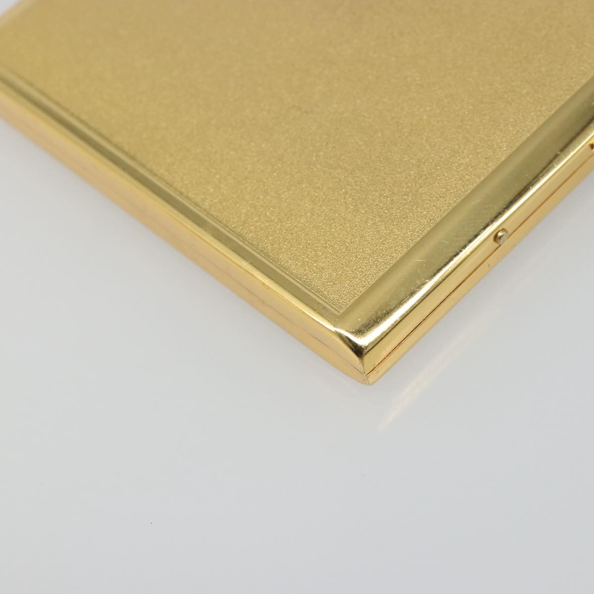 SAINT LAURENT Cigarette Case metal Gold Tone Auth yk20525