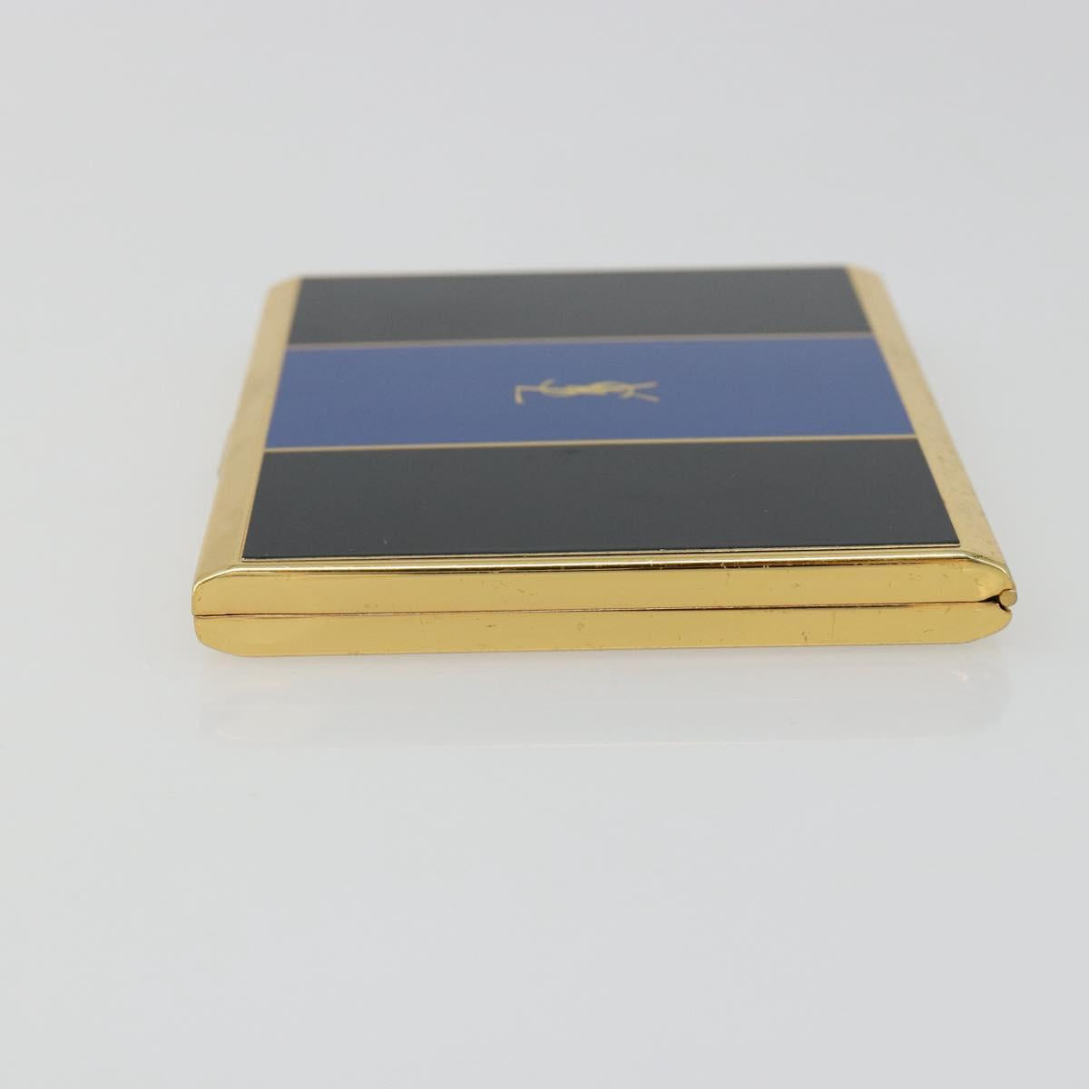 SAINT LAURENT Cigarette Case metal Gold Tone Auth yk20525