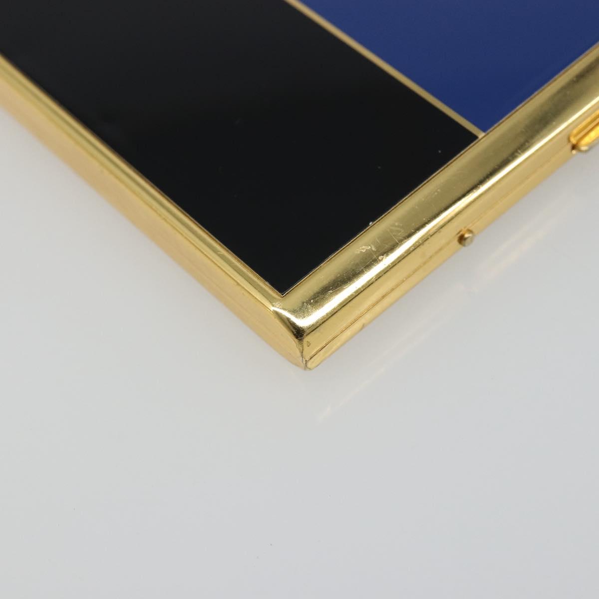 SAINT LAURENT Cigarette Case metal Gold Tone Auth yk20525