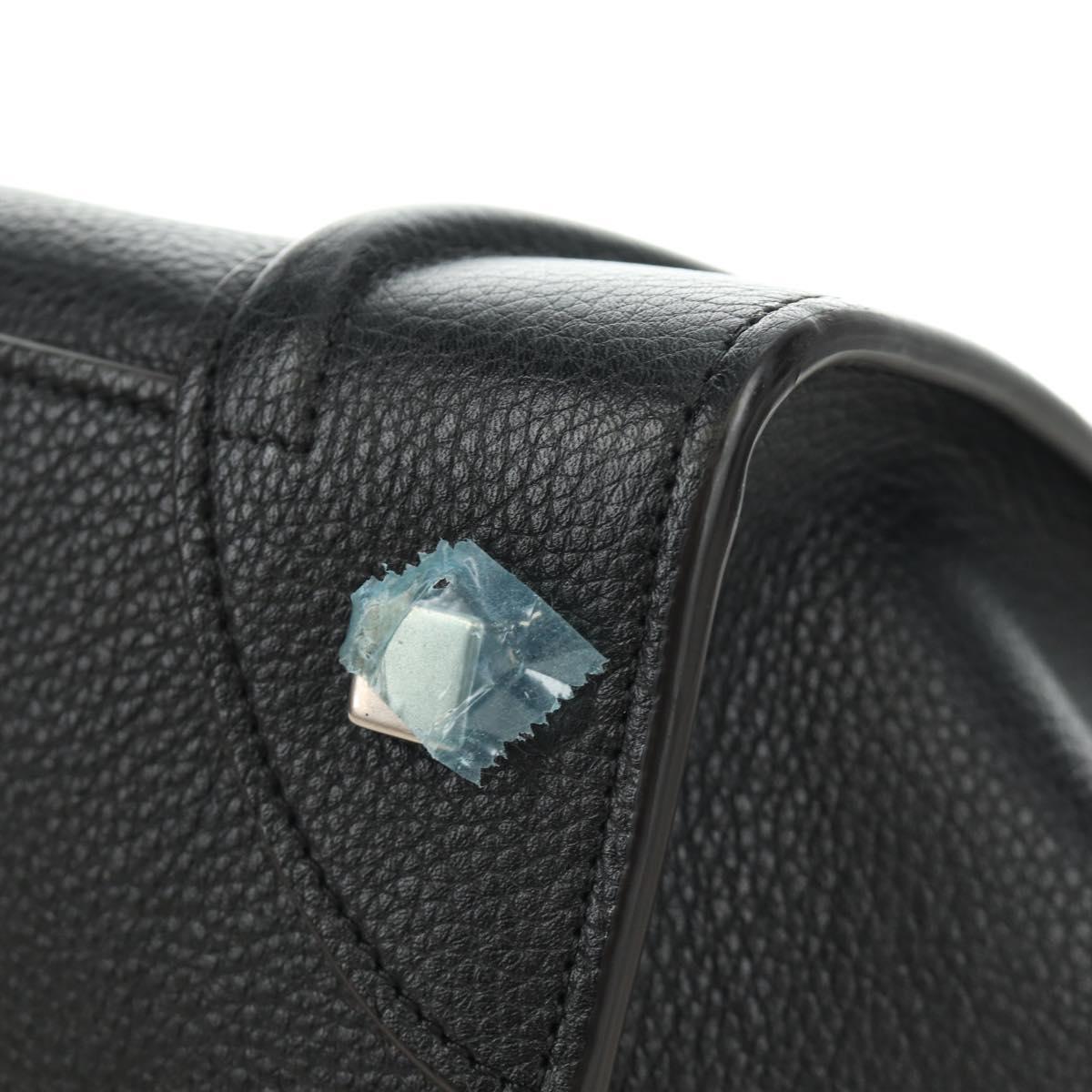 CELINE Luggage Mini Shopper Hand Bag Leather Black Silver Auth yk20526SAM
