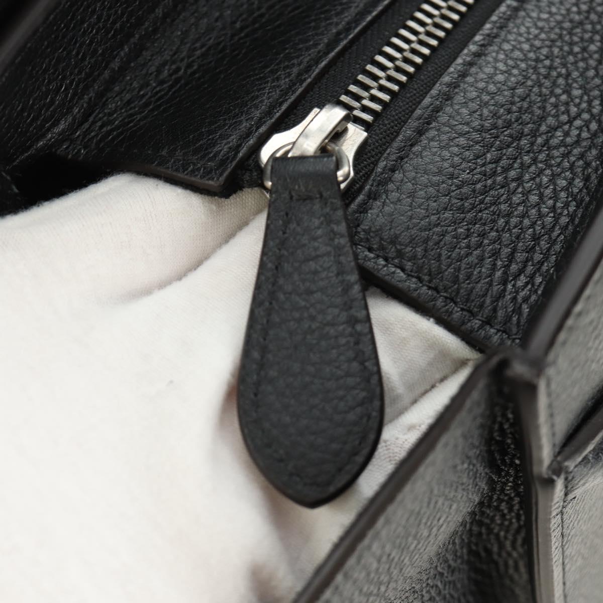 CELINE Luggage Mini Shopper Hand Bag Leather Black Silver Auth yk20526SAM