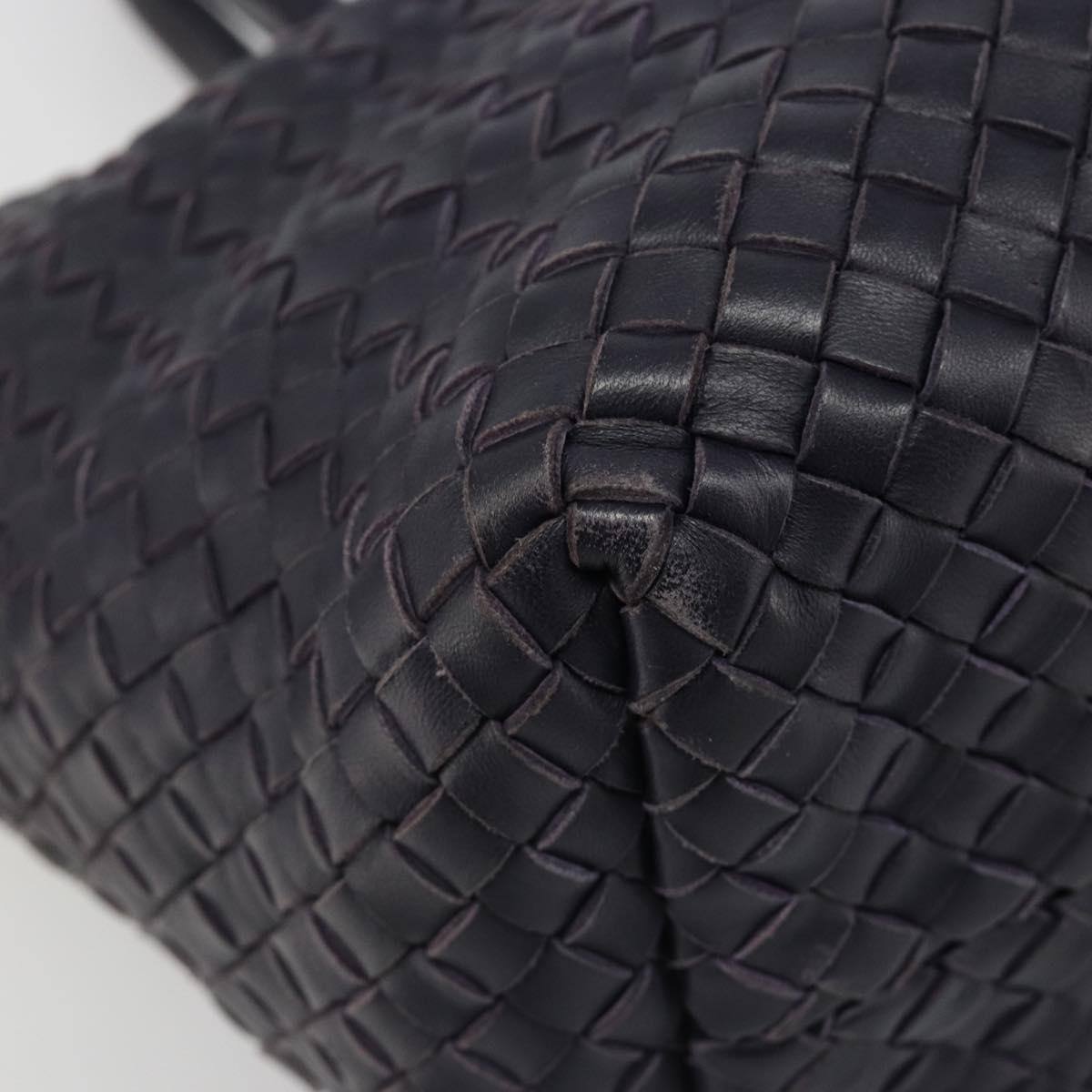 BOTTEGA VENETA INTRECCIATO Cabas PM Hand Bag Leather Purple Gold Auth yk20527SAV