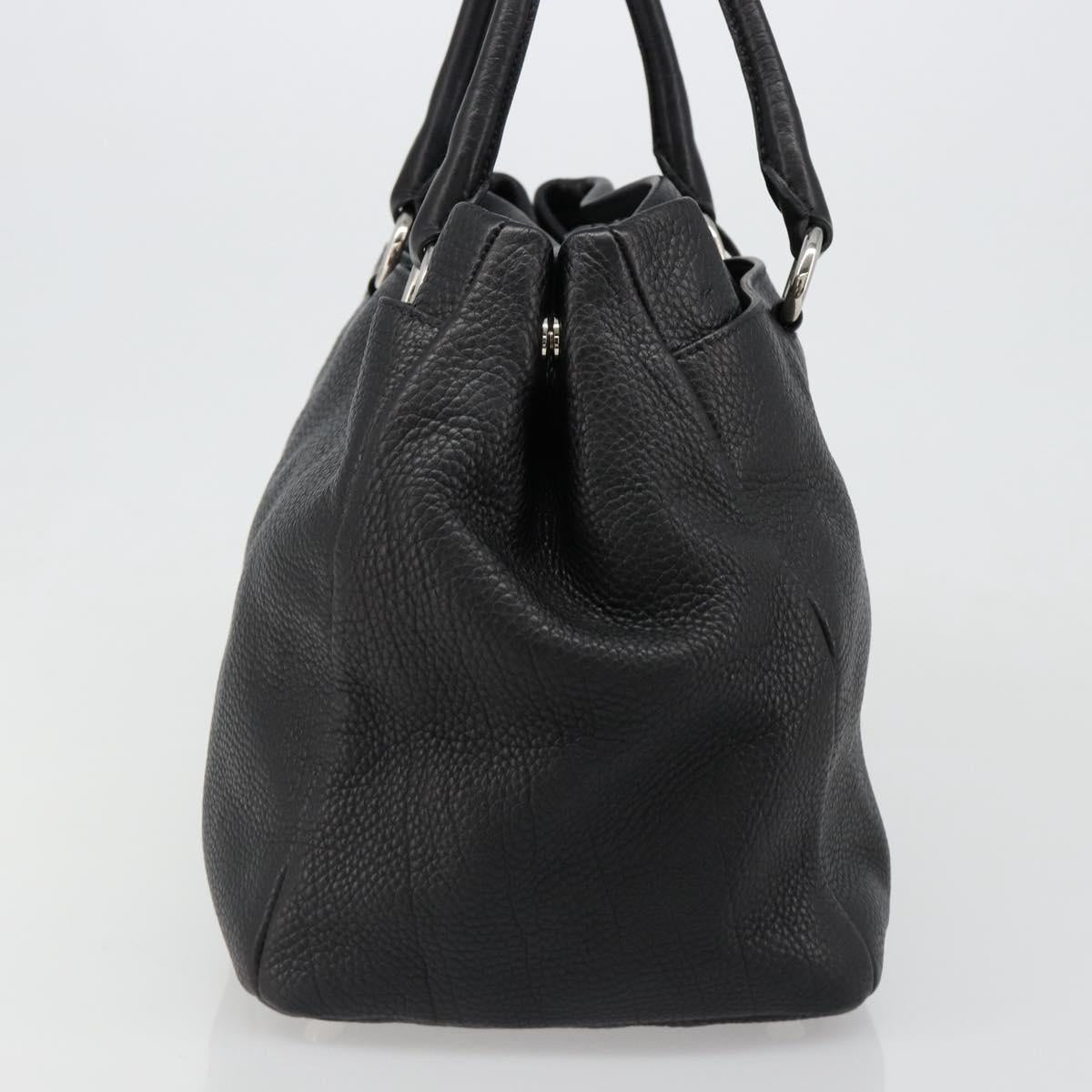 PRADA Tote Bag Leather 2way Black Silver Auth yk20528A