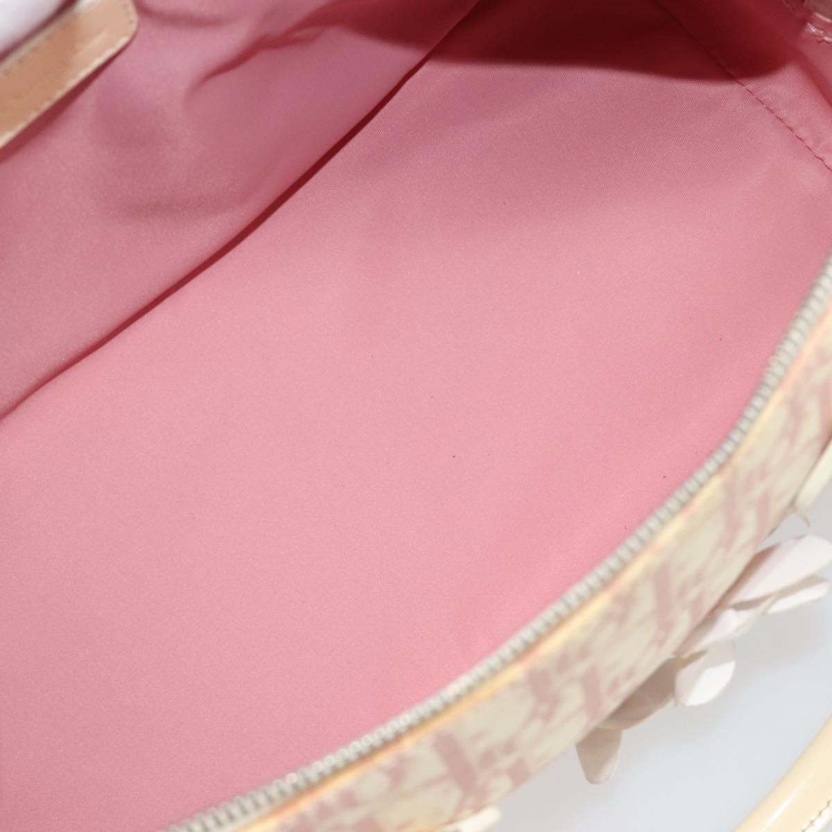 Christian Dior Trotter Canvas Hand Bag PVC Pink Silver Auth yk20537
