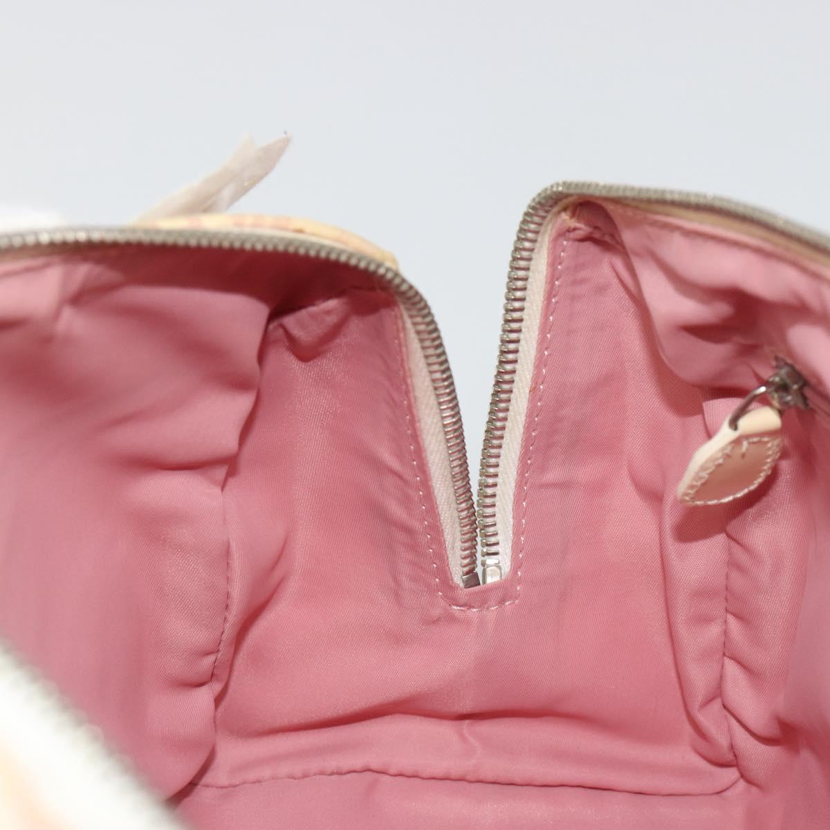 Christian Dior Trotter Canvas Hand Bag PVC Pink Silver Auth yk20537