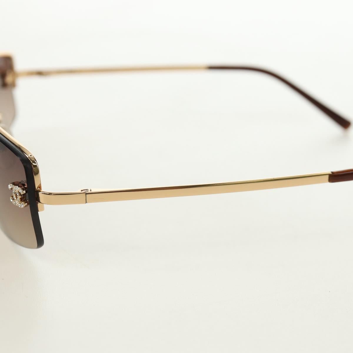 CHANEL Sunglasses Metal Gold CC Auth yk20538M
