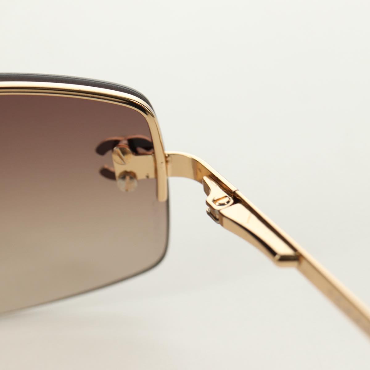 CHANEL Sunglasses Metal Gold CC Auth yk20538M