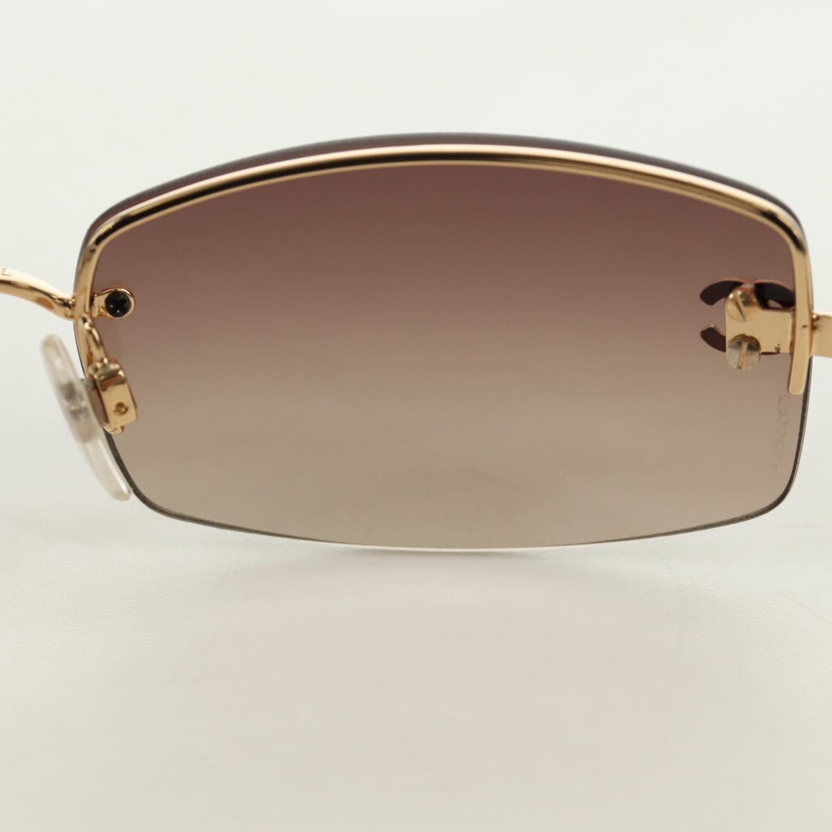 CHANEL Sunglasses Metal Gold CC Auth yk20538M