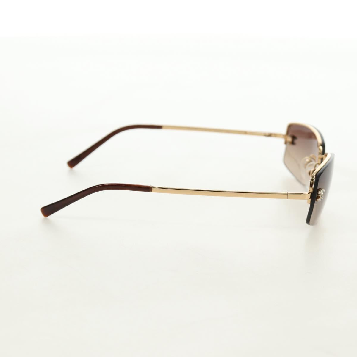 CHANEL Sunglasses Metal Gold CC Auth yk20538M