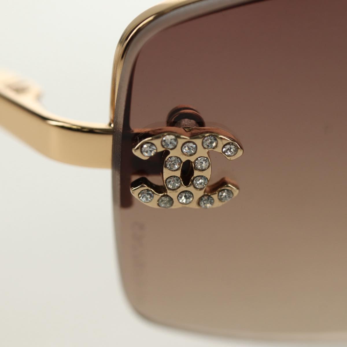 CHANEL Sunglasses Metal Gold CC Auth yk20538M