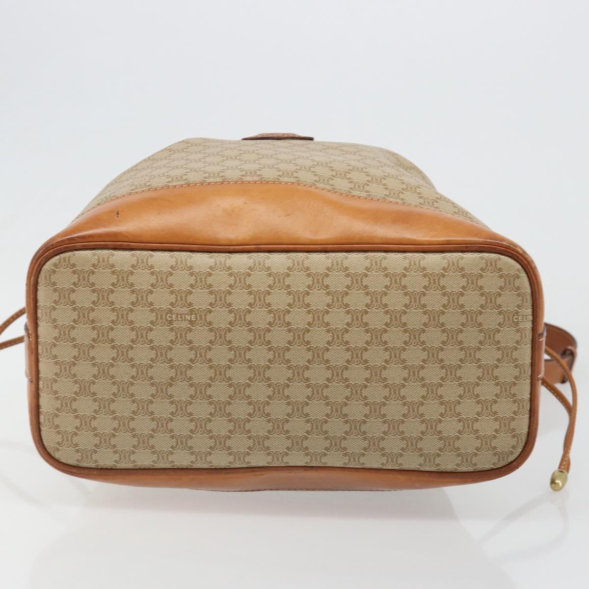 CELINE Macadam Canvas Shoulder Bag PVC Beige Gold Auth yk20544A