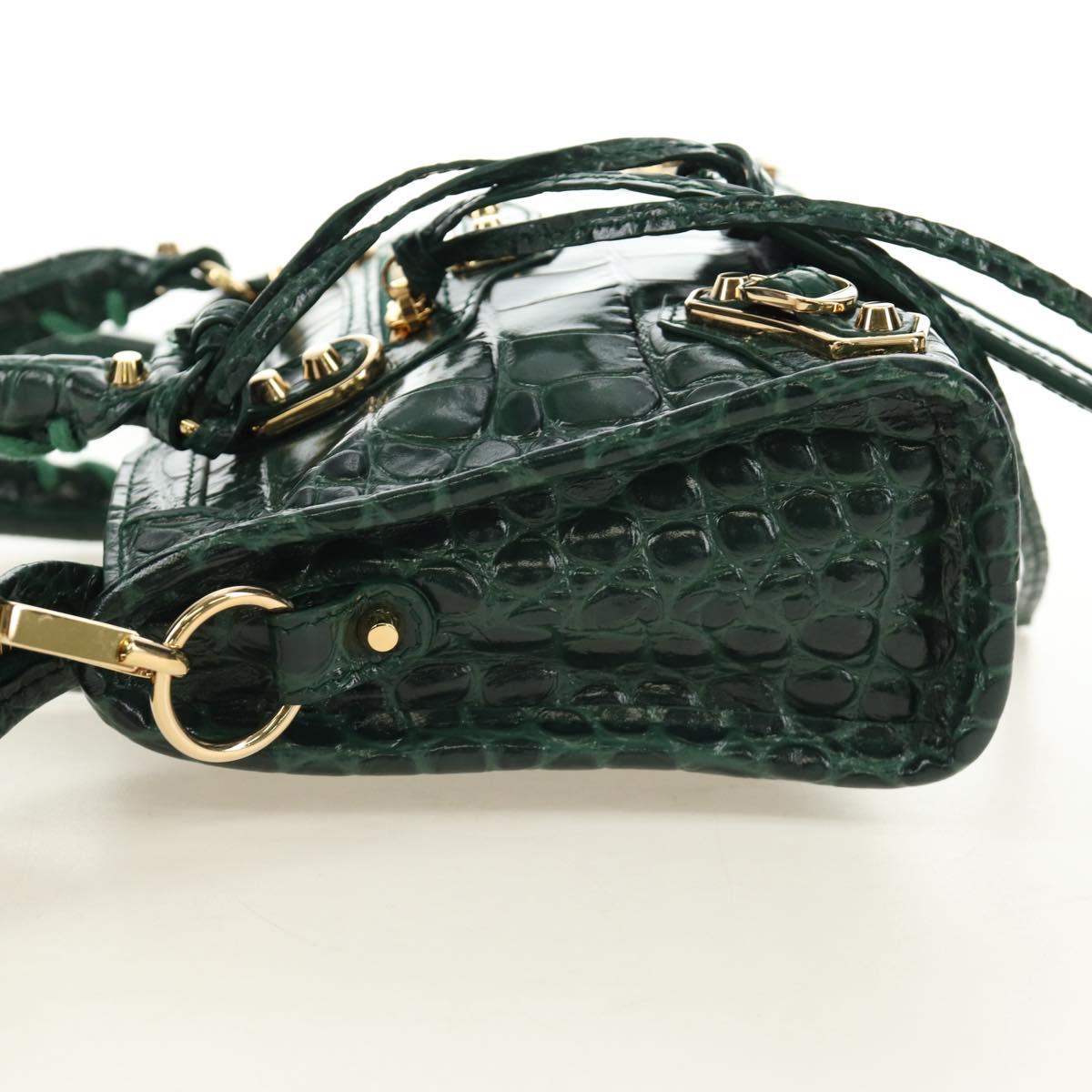 BALENCIAGA Classic Nano City Bag Embossed leather 2way 505982 Auth yk20546SAM