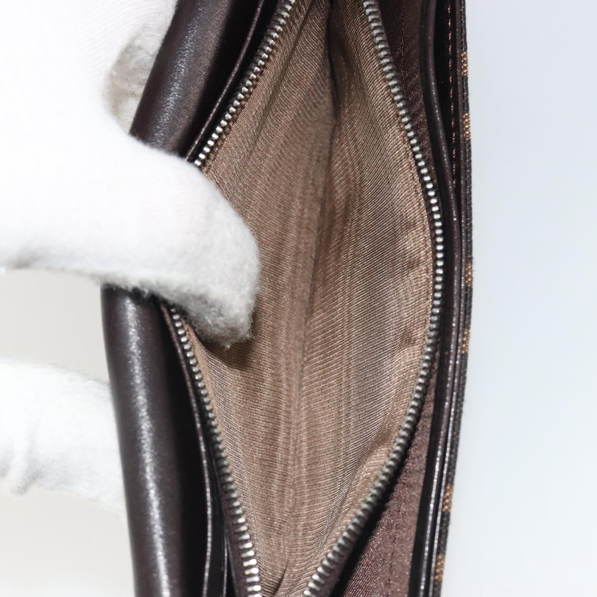 FENDI Zucca Canvas Wallet Black Brown Auth yk20547A
