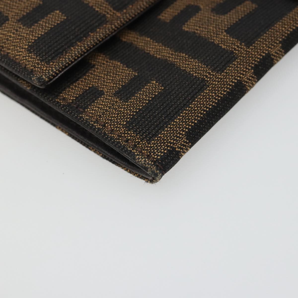 FENDI Zucca Canvas Wallet Black Brown Auth yk20547A