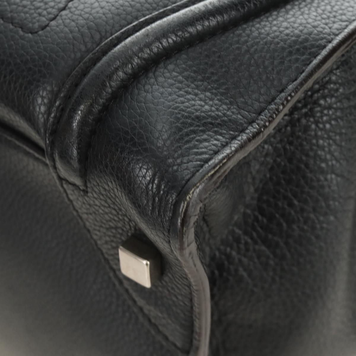 CELINE Luggage Mini Shopper Hand Bag Leather Black Silver Auth yk20549SAM