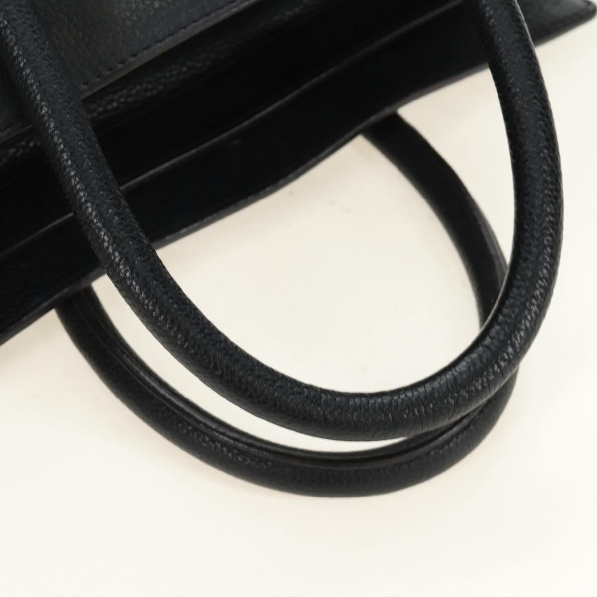CELINE Luggage Mini Shopper Hand Bag Leather Black Silver Auth yk20549SAM