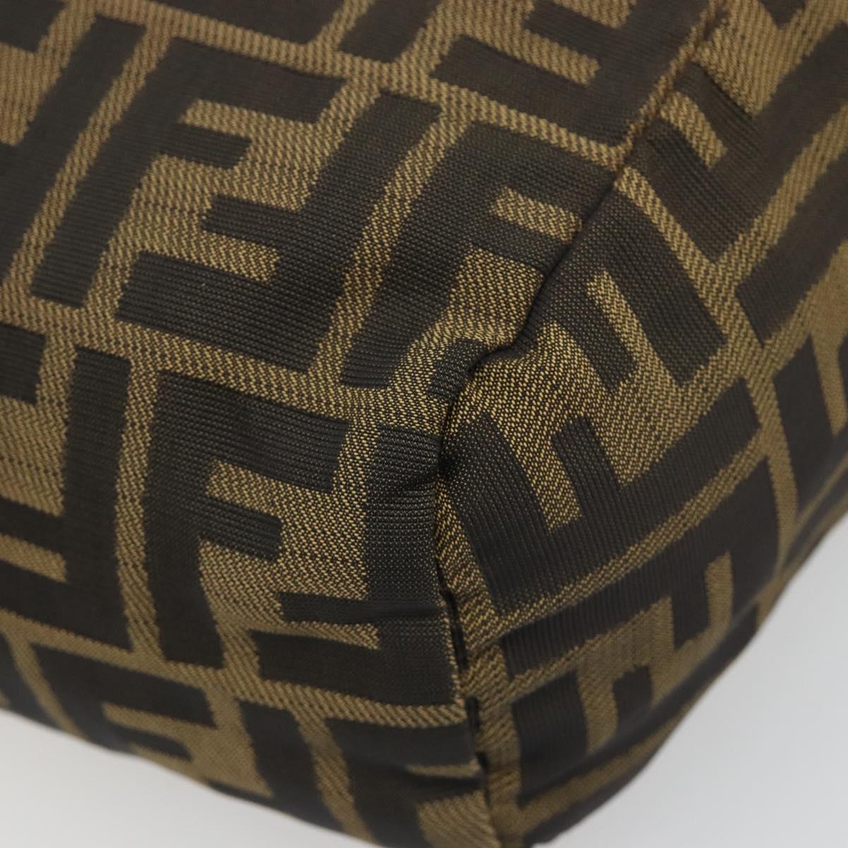 FENDI Zucca Canvas Hand Bag Black Brown Auth yk20550A
