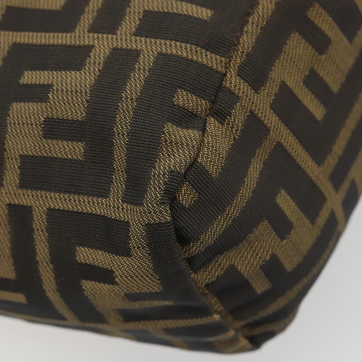 FENDI Zucca Canvas Hand Bag Black Brown Auth yk20550A