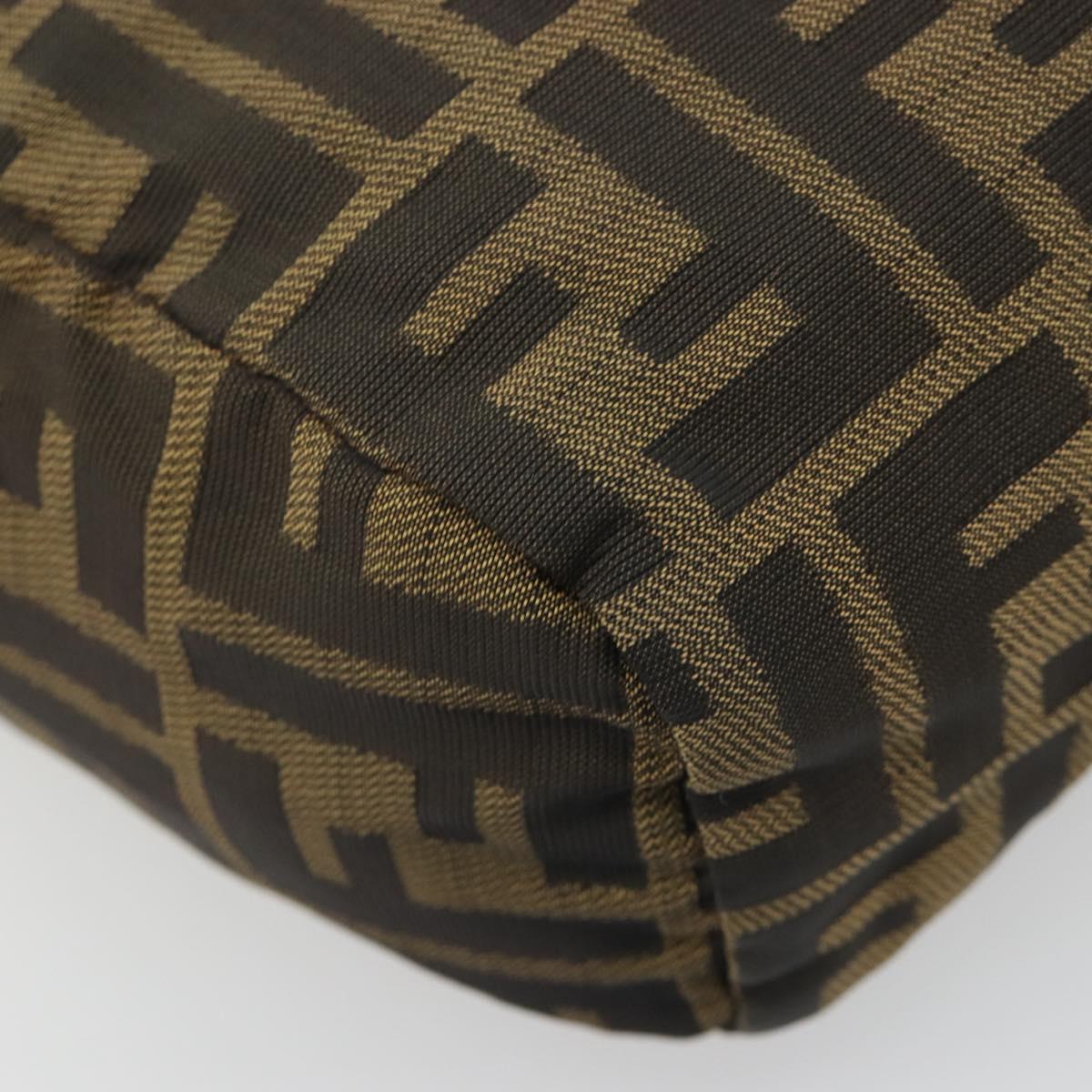 FENDI Zucca Canvas Hand Bag Black Brown Auth yk20550A