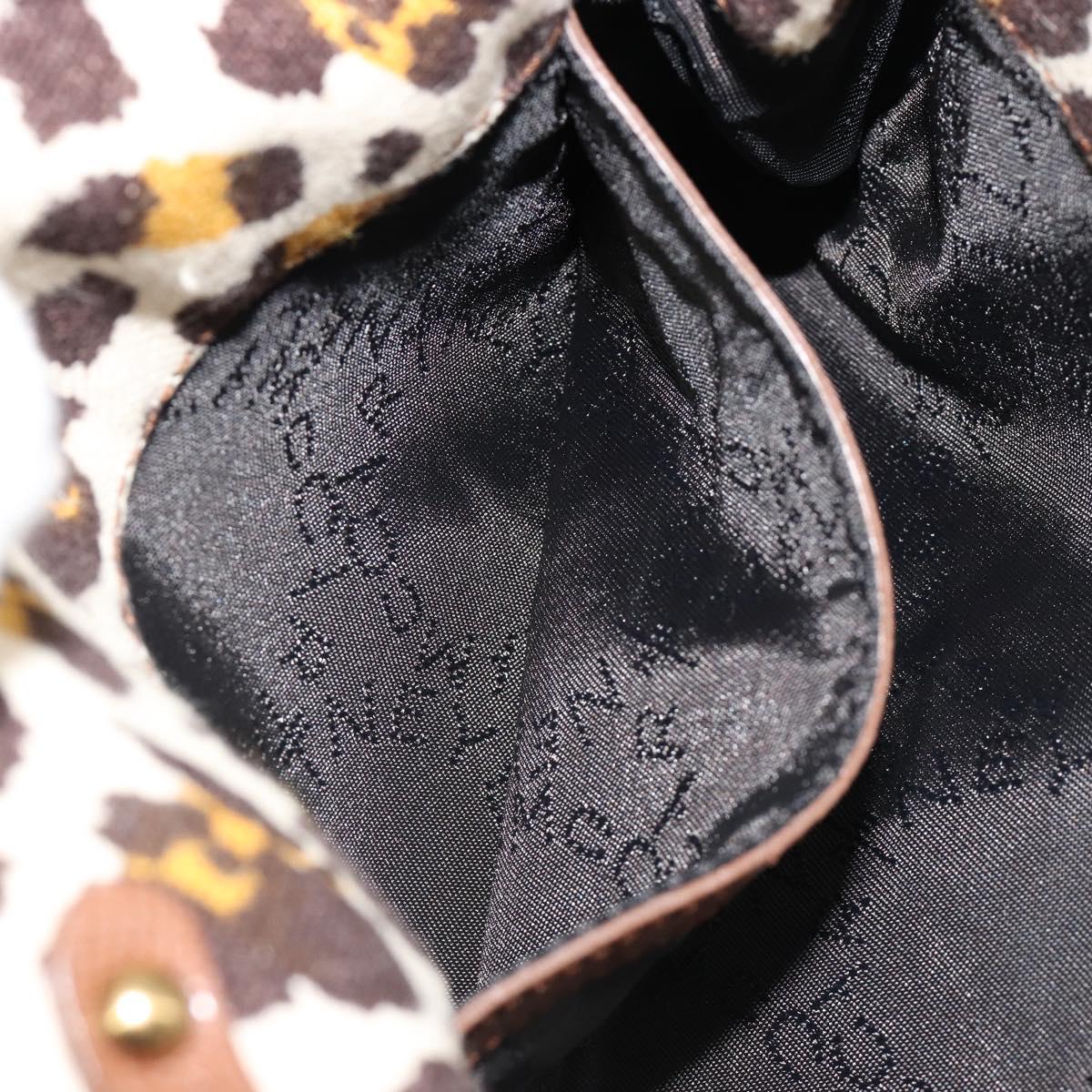 Stella MacCartney Falabella Chain Leopard Pattern Bag Canvas Brown Auth yk20554A
