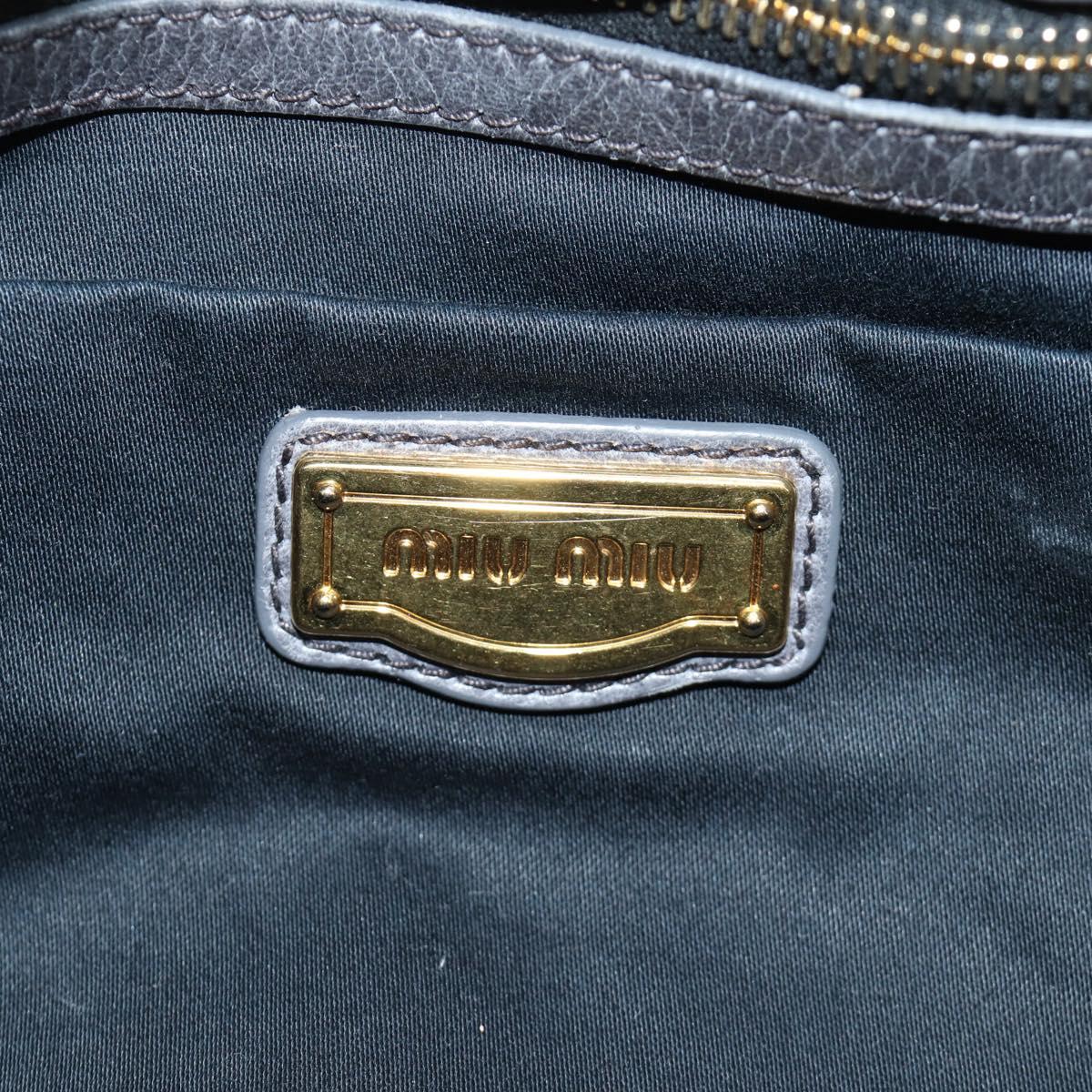Miu Miu Hand Bag Leather 2way Gray Gold Auth yk20558SAM