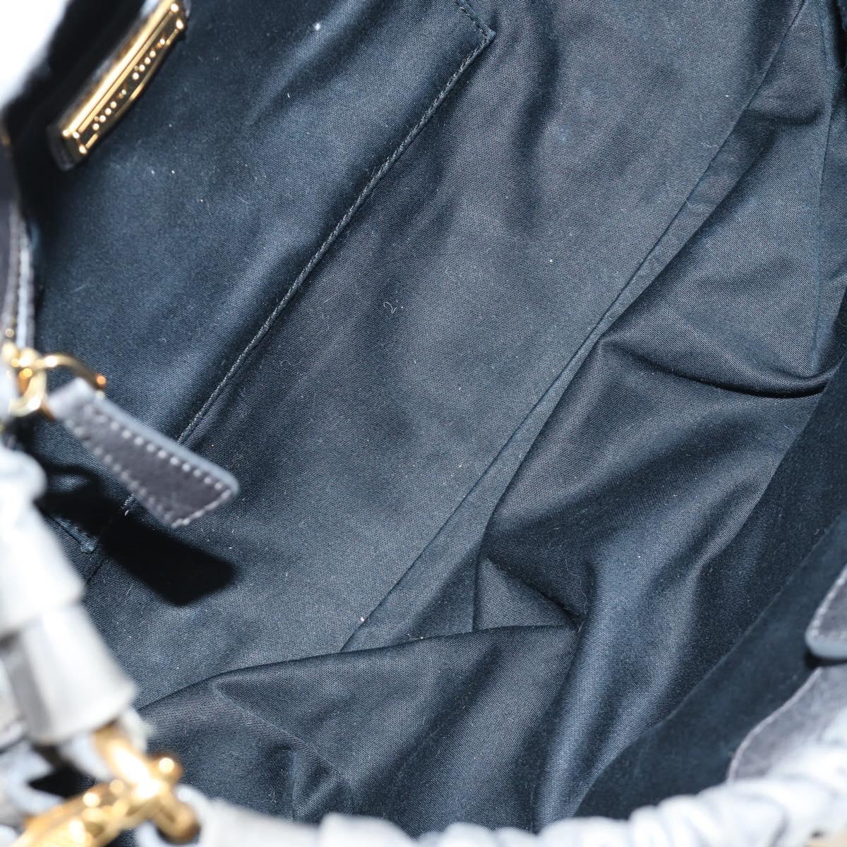 Miu Miu Hand Bag Leather 2way Gray Gold Auth yk20558SAM