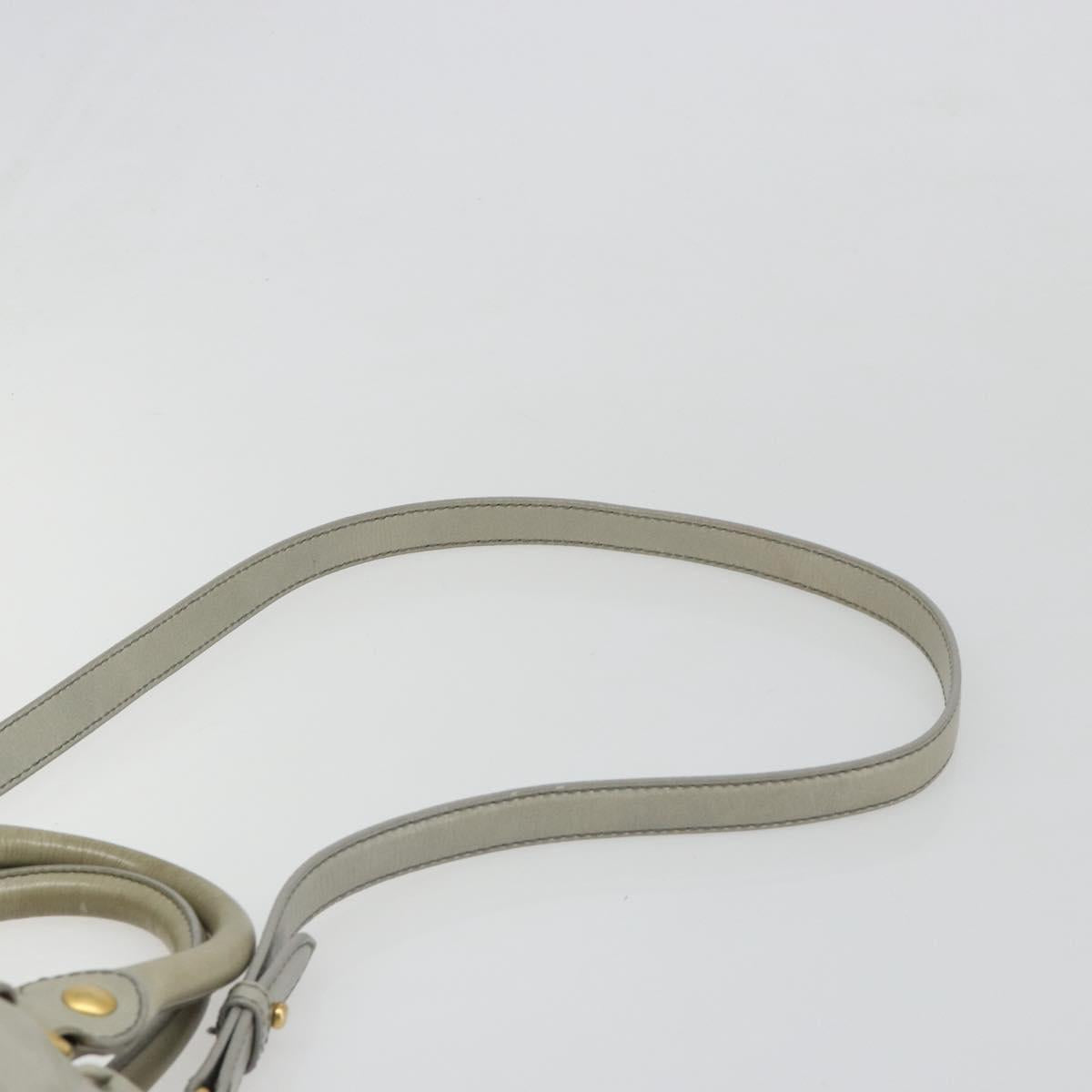 Miu Miu Hand Bag Leather 2way Gray Gold Auth yk20560A