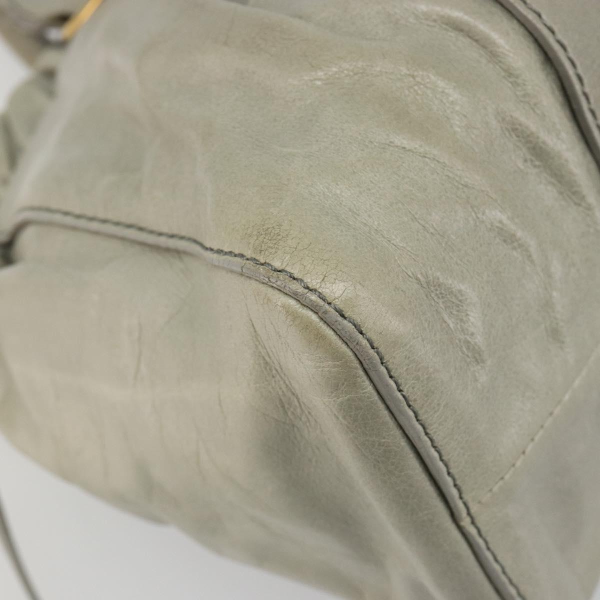 Miu Miu Hand Bag Leather 2way Gray Gold Auth yk20560A